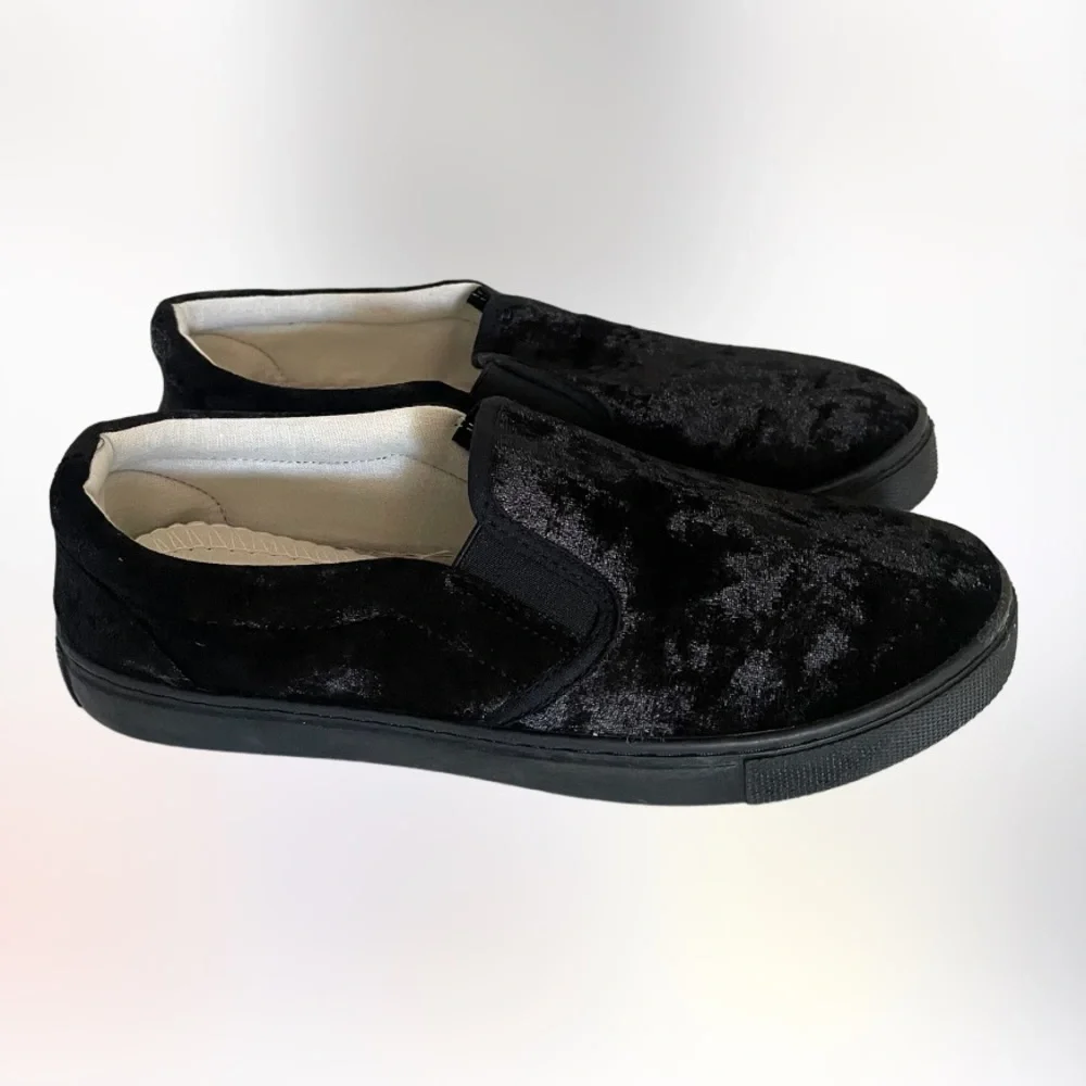 CHARLES ALBERT woman’s black slip on faux suede sneakers size- various
